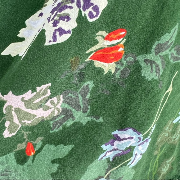 Zadig & Voltaire Theresa Green Floral Printed Silk Blouse Womens Size Small - Picture 6 of 16